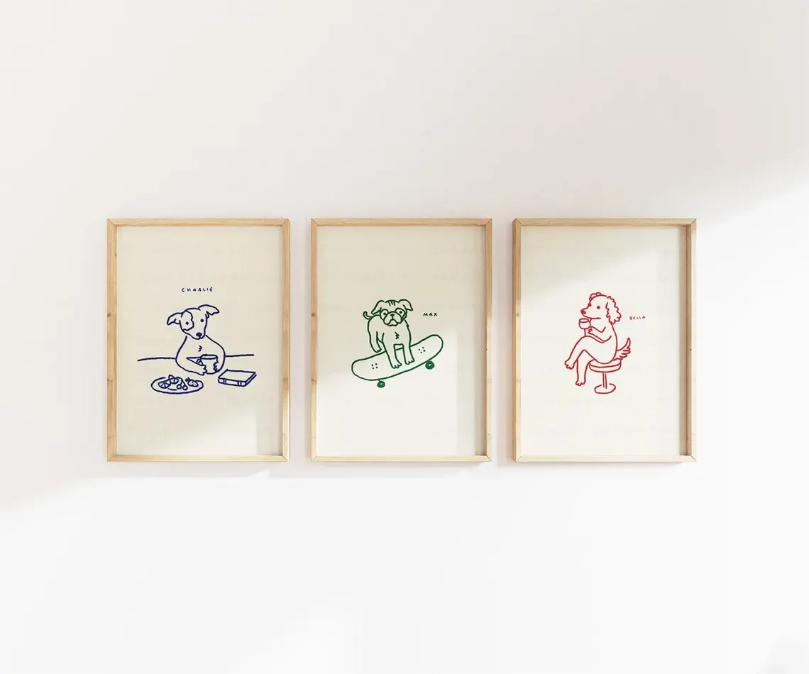 Custom funny pet portrait of them doing any activity of your choice, Badly Drawn sketch style Pet Portrait, Digital Printable Do