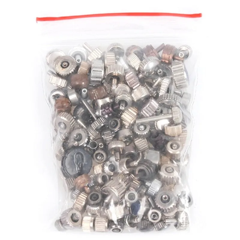 For Watch Crown Assortment Mix Kit Repair Parts Gold Silver Copper 100pcs