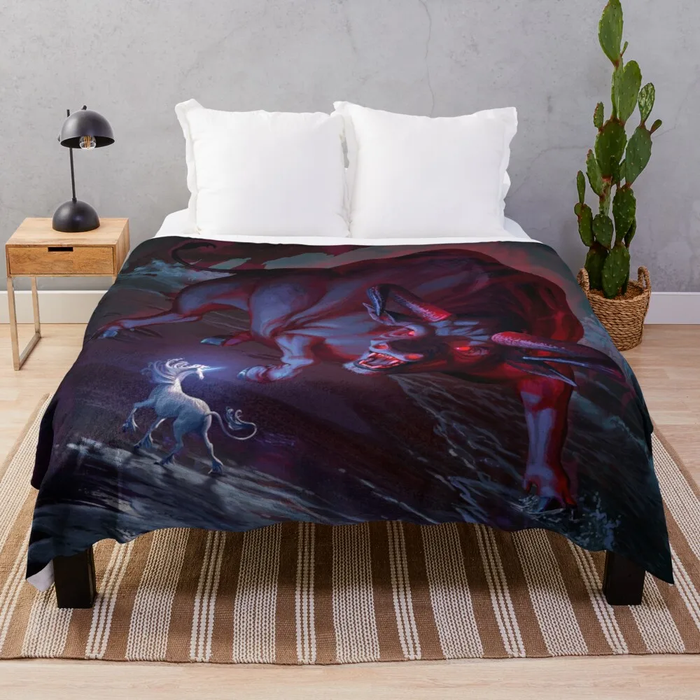 

The Last Unicorn Throw Blanket textile for winter home