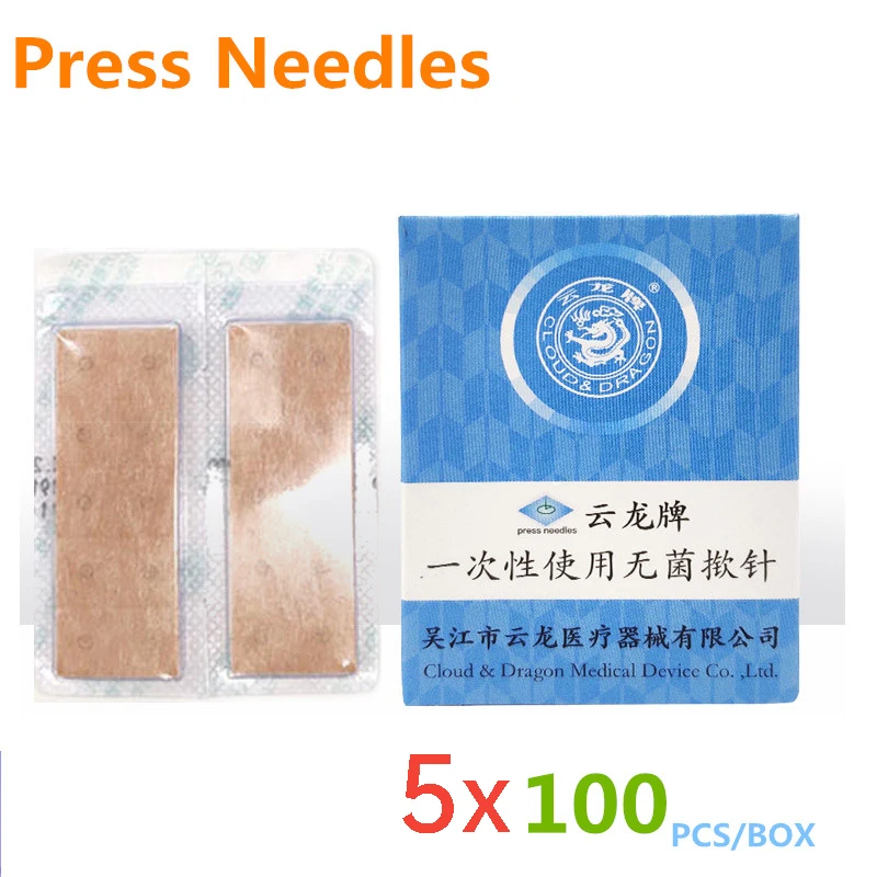 

5Boxes=500pcs 0.22*1.5mm Sterile Pressing Needles For Disposable Agulhas De Acupuntura Cloud Dragon Auricular Needle