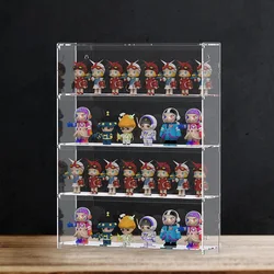 Double Clear Acrylic Display Cabinet Suitable For Blind Box Toys, Car Model Storage And Display Dustproof Can Be Wall-Mounted