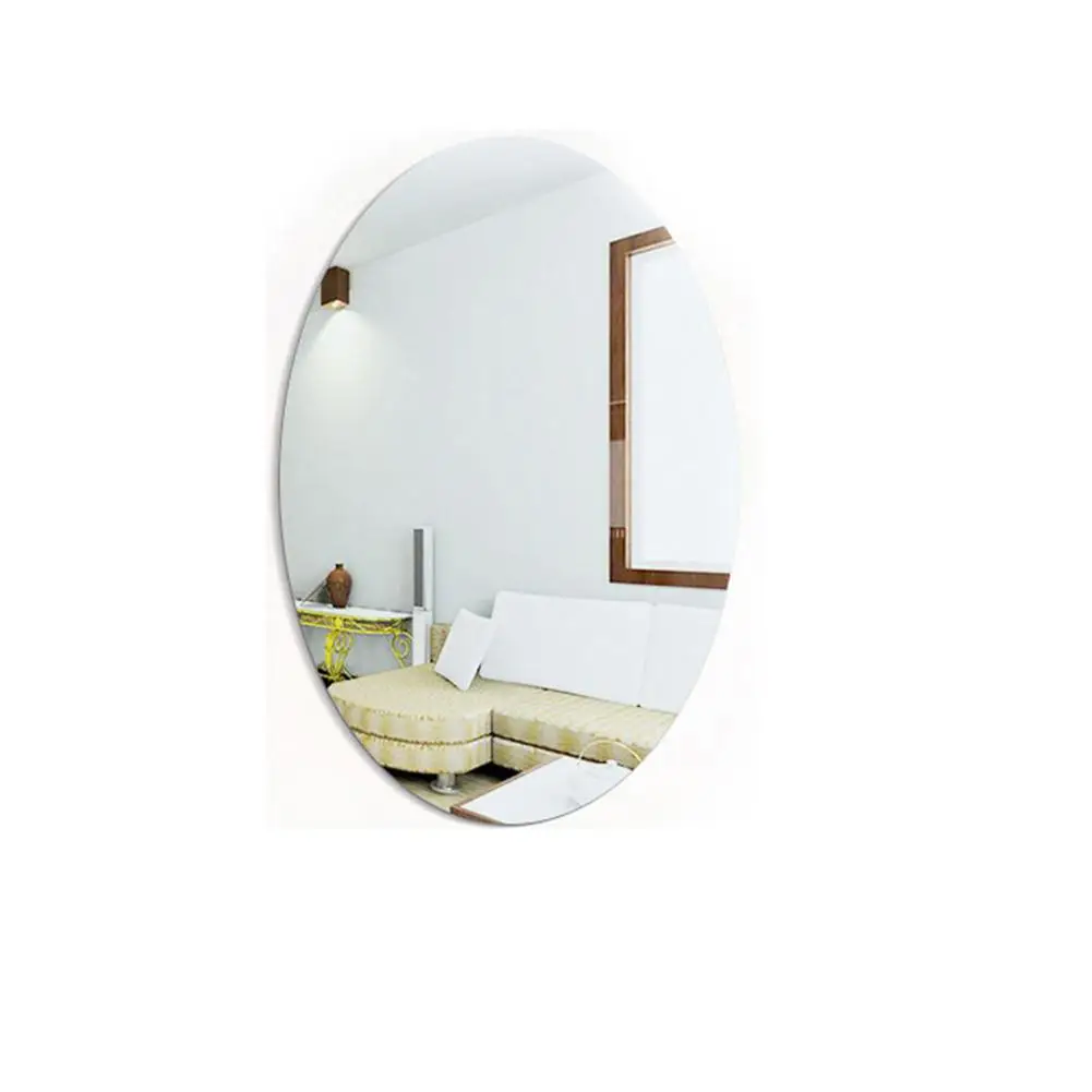 Oval Mirror Wall Stickers Acrylic Waterproof Self-adhesive Wallpaper For Home Wall Decoration