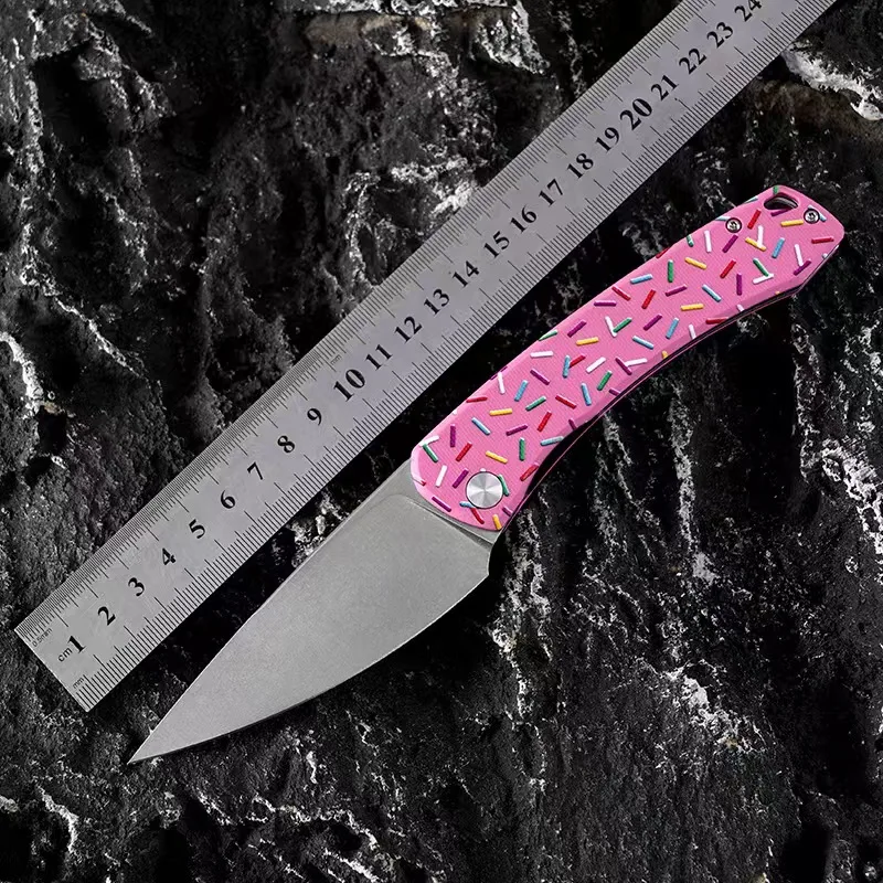 

D2 Steel Outdoor Folding Knife Fishing Boat Fishing Accessories Color Handle for Easy Carrying Camping Kitchen Meat Cutting