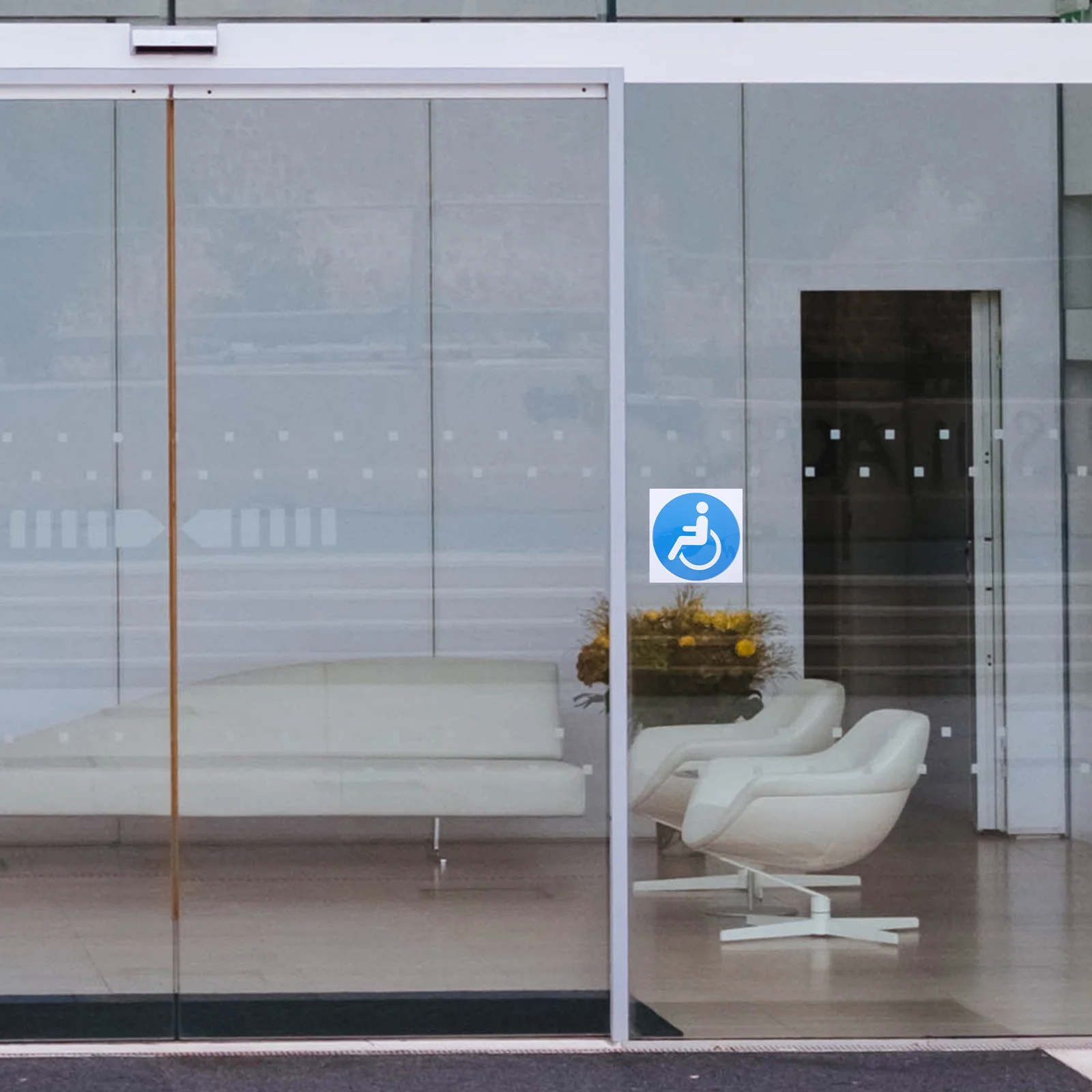 

4Pcs Disabled Wheelchair Stickers Bright Self Adhesive Signs for Disability Parking Car Window Disabled Car Stickers