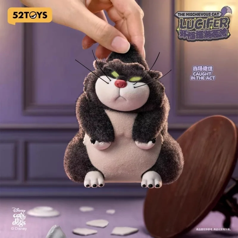 

52 игрушки Disney The Mischievous Cat Lucifer Series слепая коробка игрушки Kawaii аниме ПВХ фигурка сюрприз Mystery Box куклы подарок