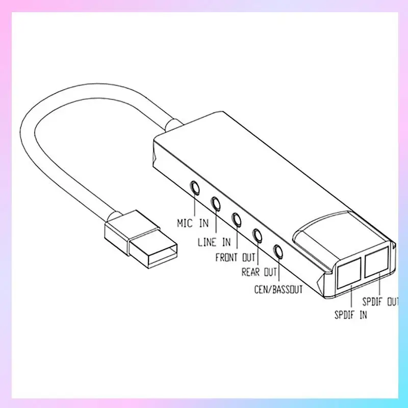 

AB25-USB External Audio Converter External Audio Card 5.1 Channel Headphone Adapter Sound Card SPDIF For PC Computer
