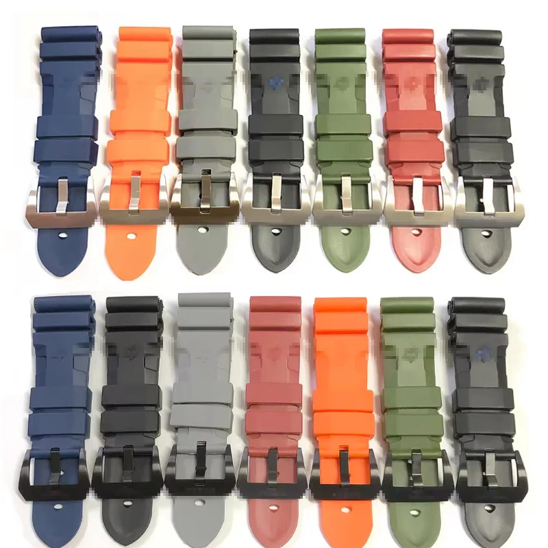 Bracelet de montre en caoutchouc de silicone souple pour homme, bracelet de montre, accessoires de bracelet, Panerai Submersible, PAM 441, 24mm,
