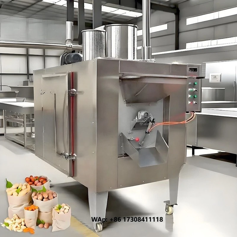 Manufacturer Electric Gas Dry Sunflower Seeds Soybean Hazelnut Peanut Cashew Nuts Roaster Rotary Drum Oven Nut Roasting Machine