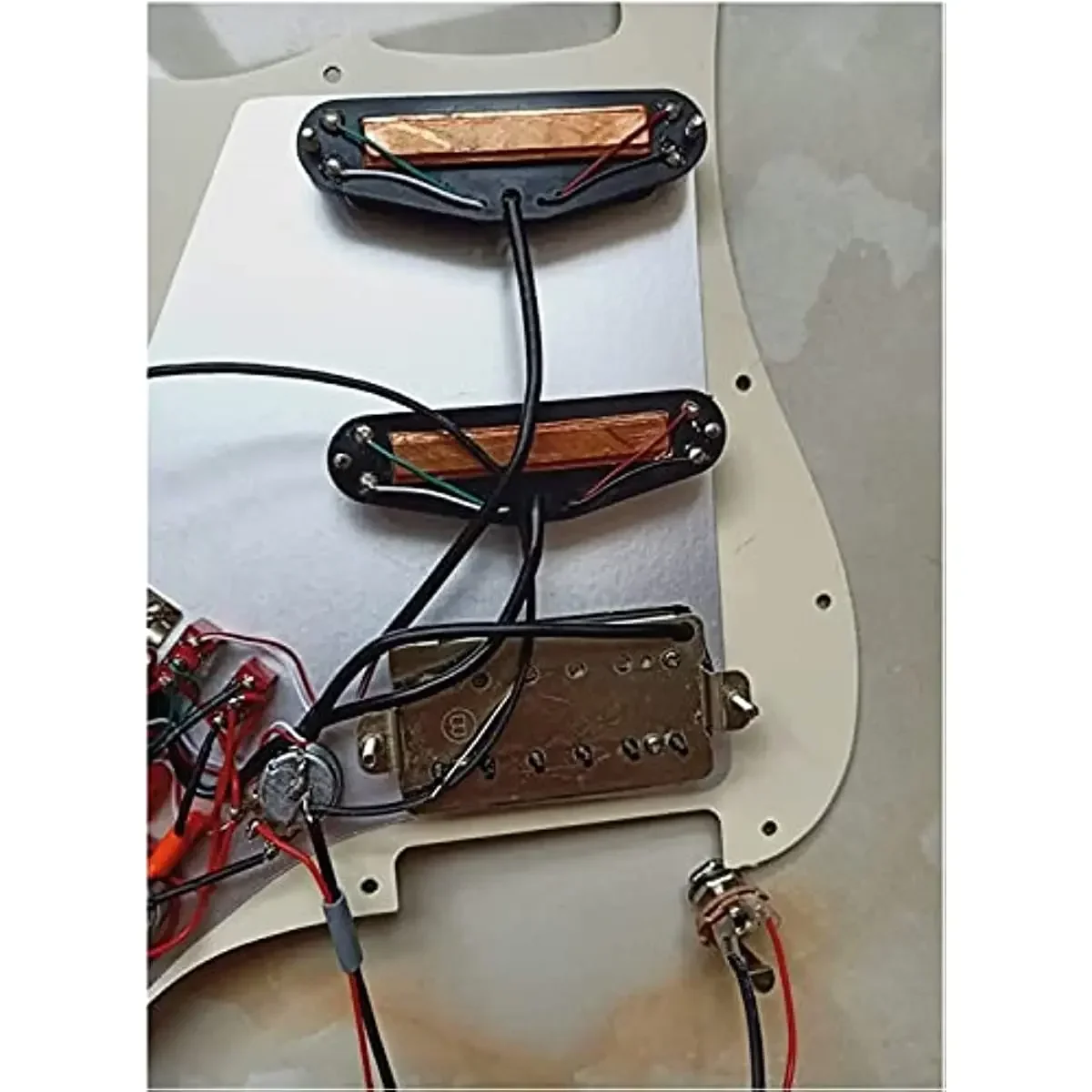 SSH Prewired Guitar Pickguard Set Multifunction Switch with Zebra Mini Humbucker Pickups High Output
