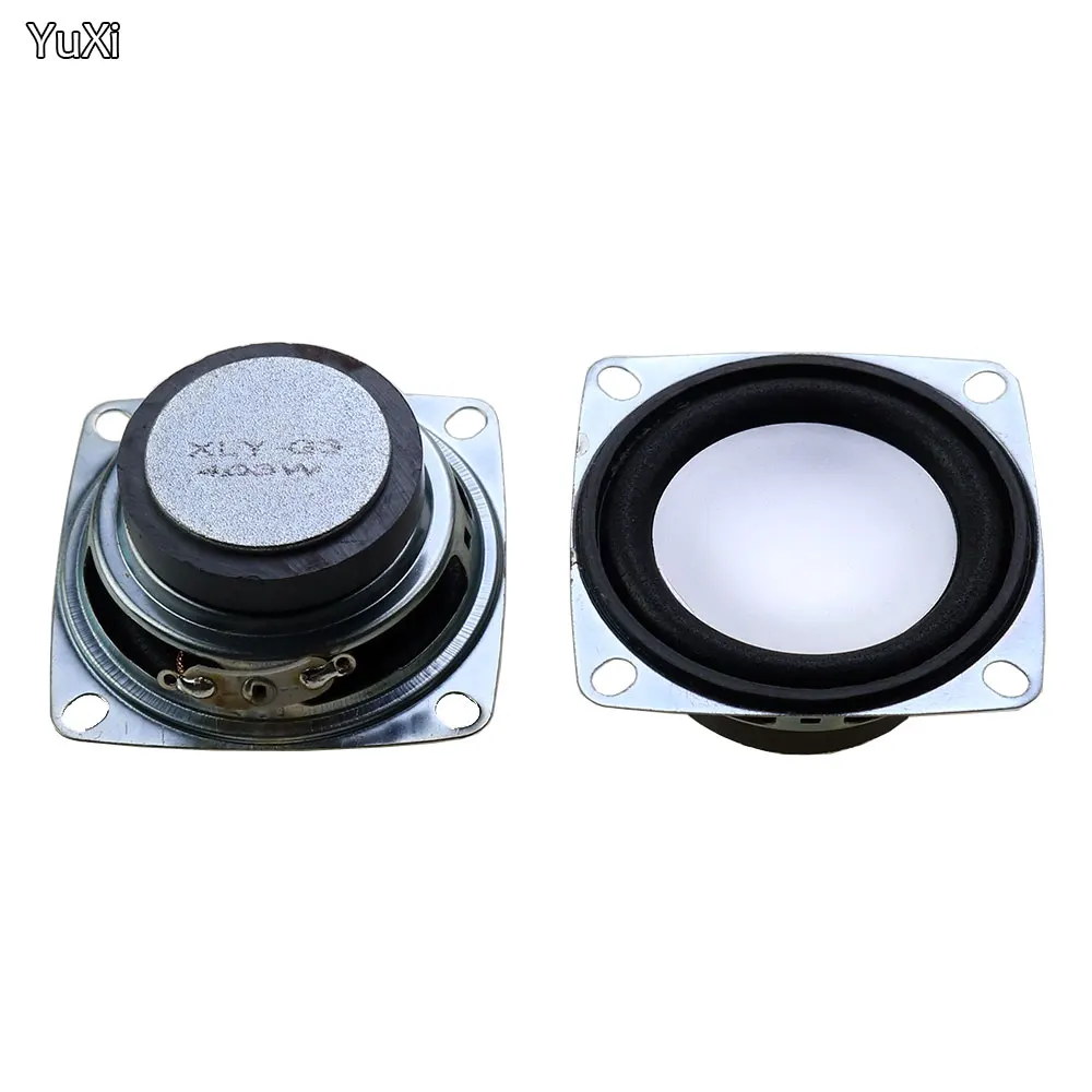 YuXi 1PCS 4R 3W Loudspeaker 53mm Square Speaker External Magnetic Foam Edge Silvery Rubber Cap 53*43*23mm