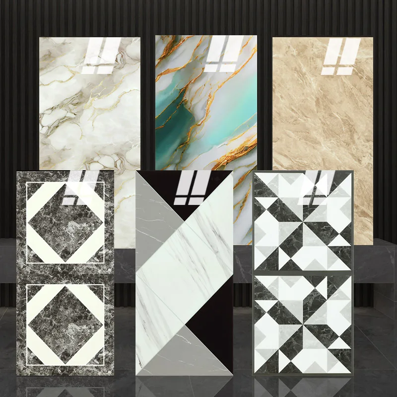 

Tile-Look Wall Panels, Small Marble Self-Adhesive Stickers for Bathroom/Kitchen Backsplash & Quick Renovation