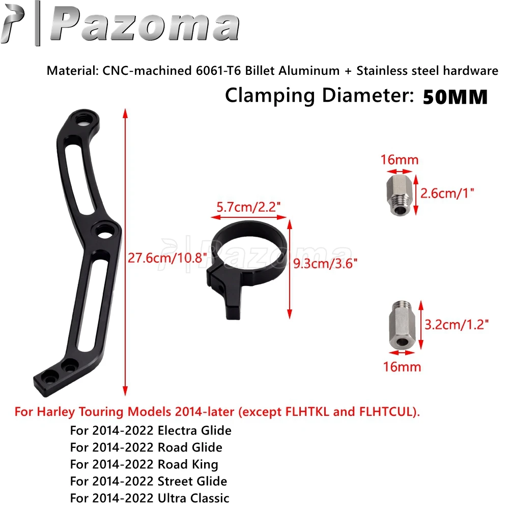 For Harley Ultra Limited Road King Electra Street Glide Special ST Rear Legend Revo Shocks HD-044 Remote Reservoir Mount Bracket