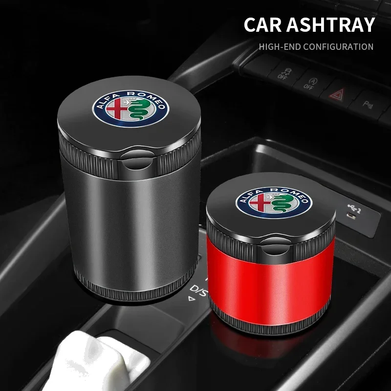 Auto Portable LED Ashtray With Blue Light Car Styling Smokeless Ash Tray For Alfa Romeo Stelvio Brera 147 156 159 166 Giulietta