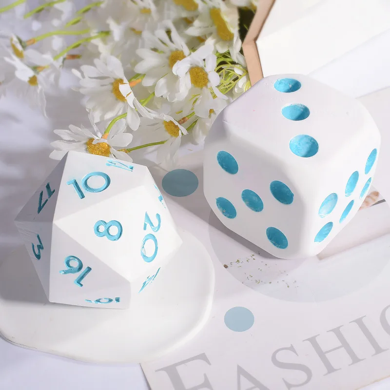 Large Dice Resin Mold DIY Dice Candle Silicone Mold Resin Plaster Polyhedral Game Dice Molds Making Home Decor