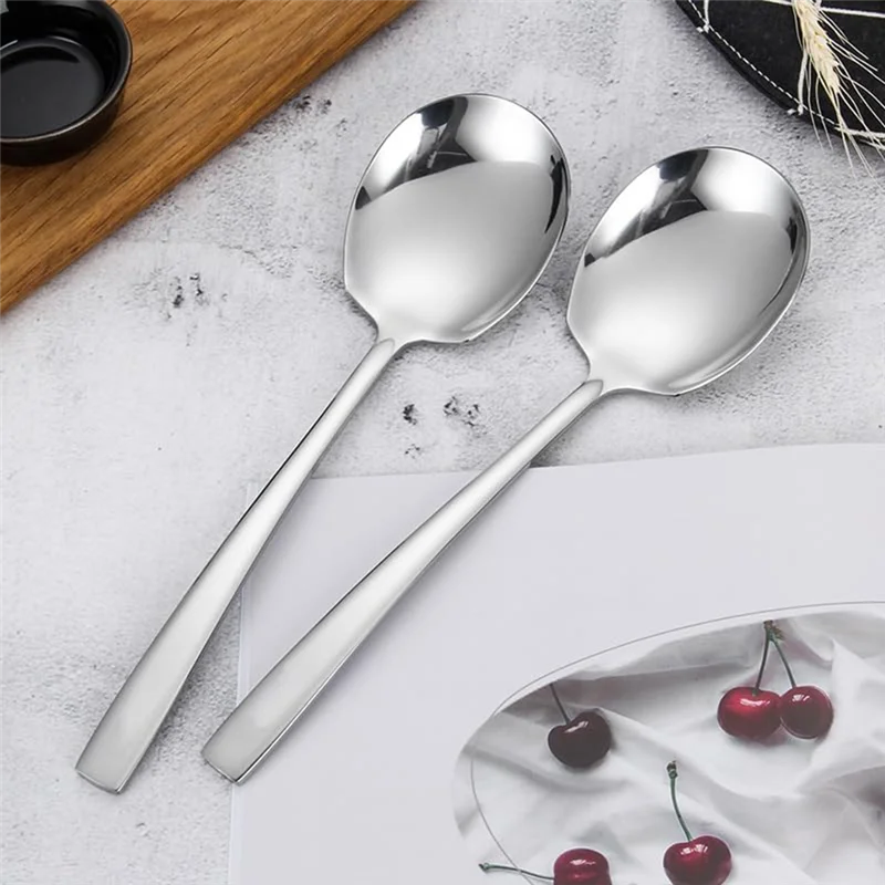 

A7THK-6Pcs Large Serving Spoons Set Stainless Steel 9.14 Inch Big Serving Utensils For Buffet Parties Catering Dishwasher Safe