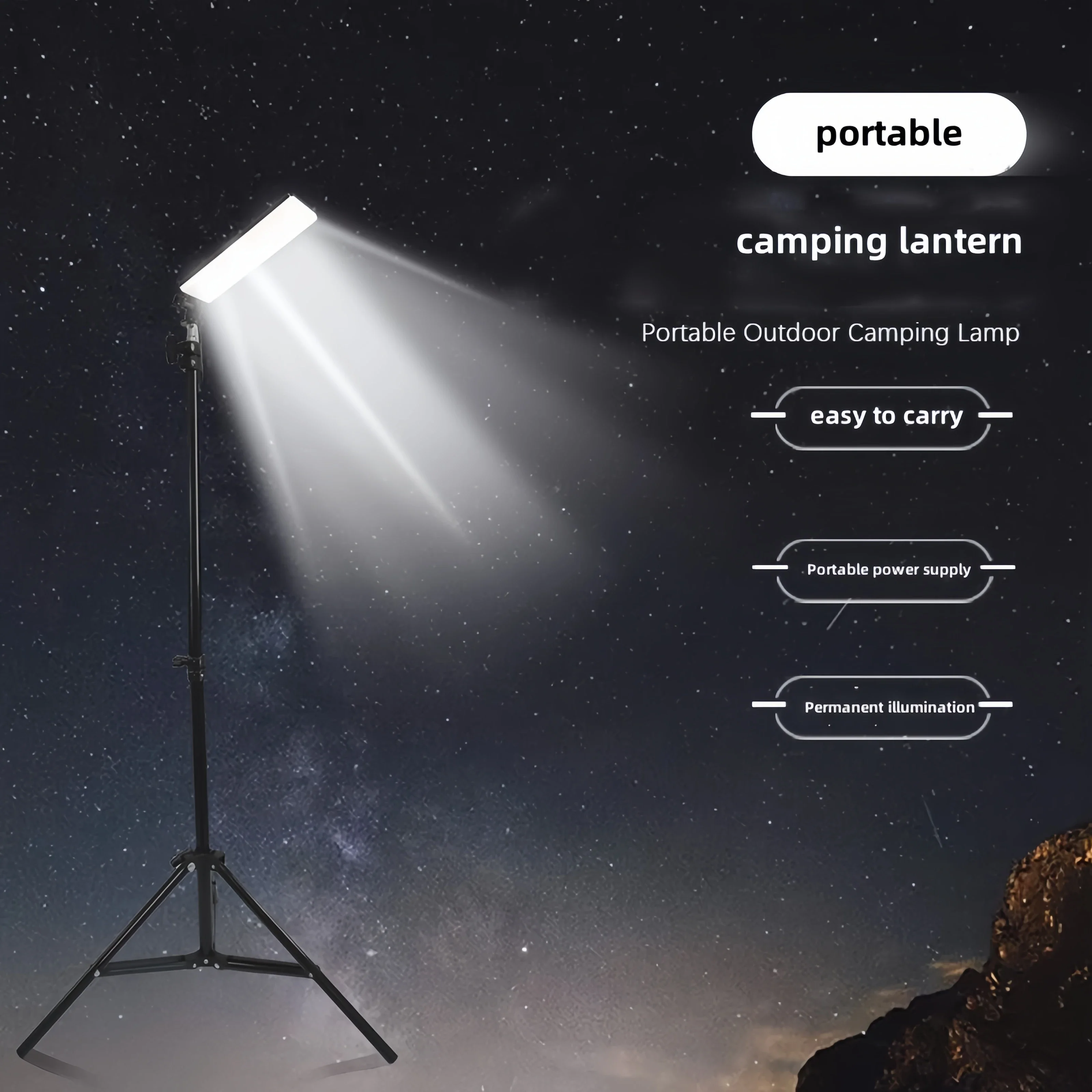 

Portable Outdoors Led Work Light USB Tripod Camping Lamp Spotlight SMD Telescopic Pillar Lamps Collapsible Outdoor Picnic Light