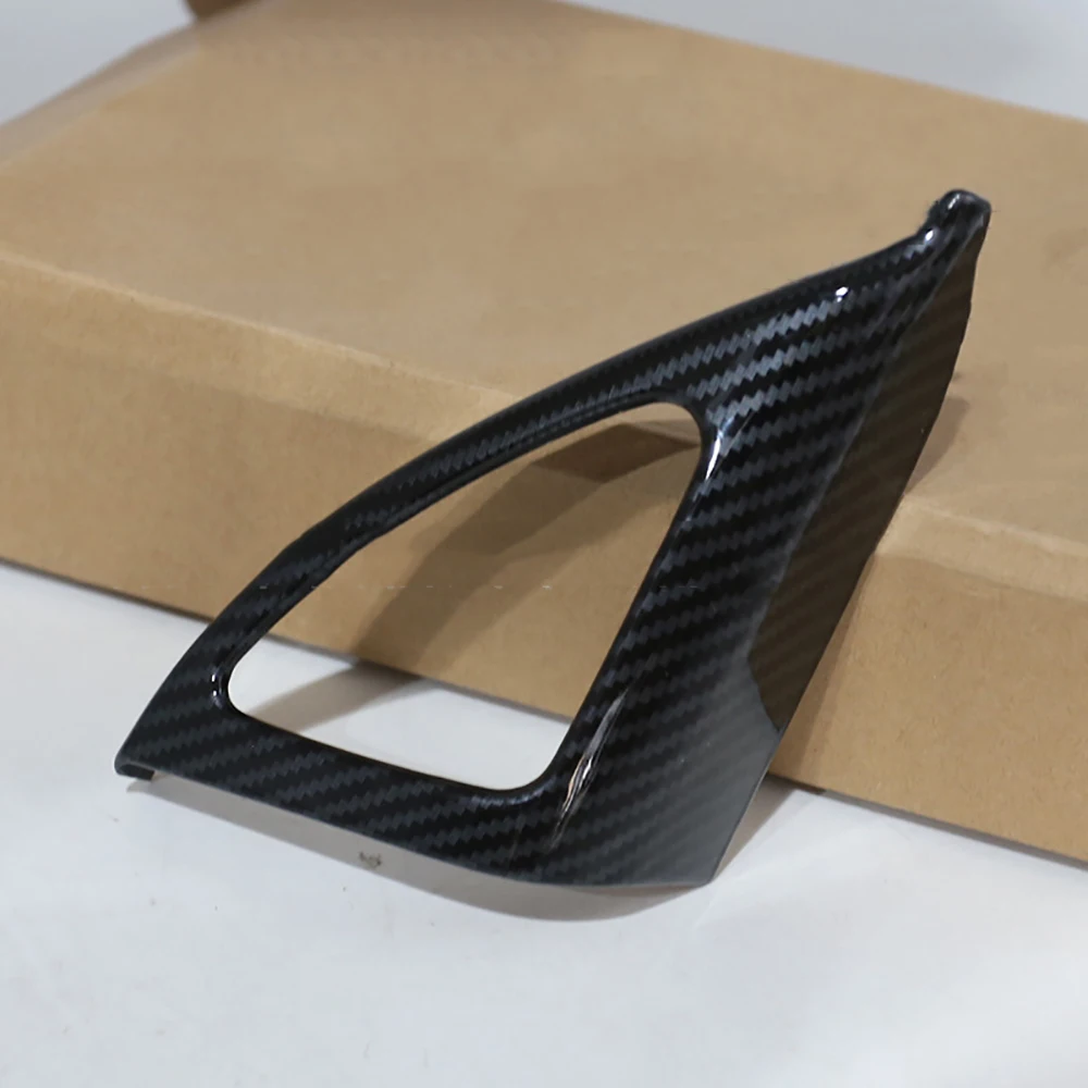 Carbon Fiber Style Inner A Pillar Front Triangle Cover Trim For Kia Forte K3 2019-2022