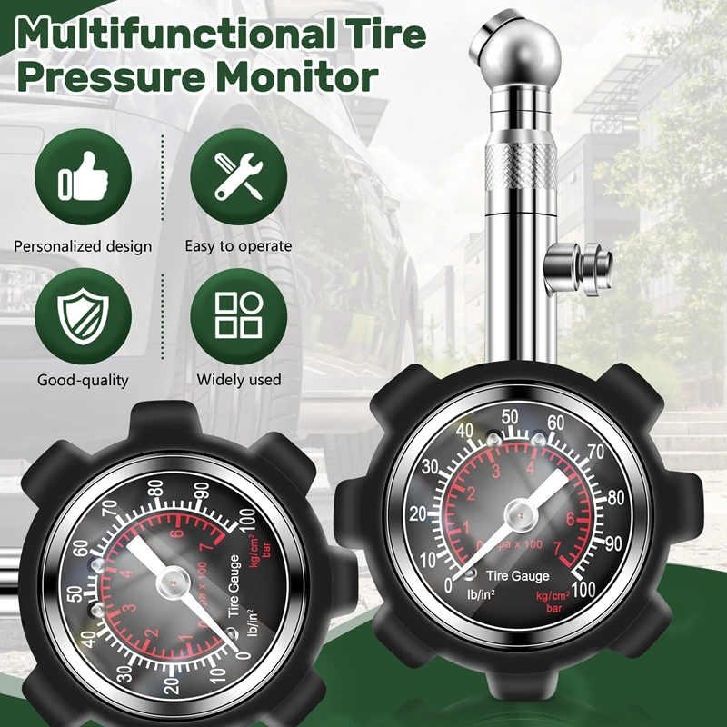 Car 100Psi Multi-Function Tire Pressure Gauge Tire Pressure Monitoring Meter Tire Pressure Gauge