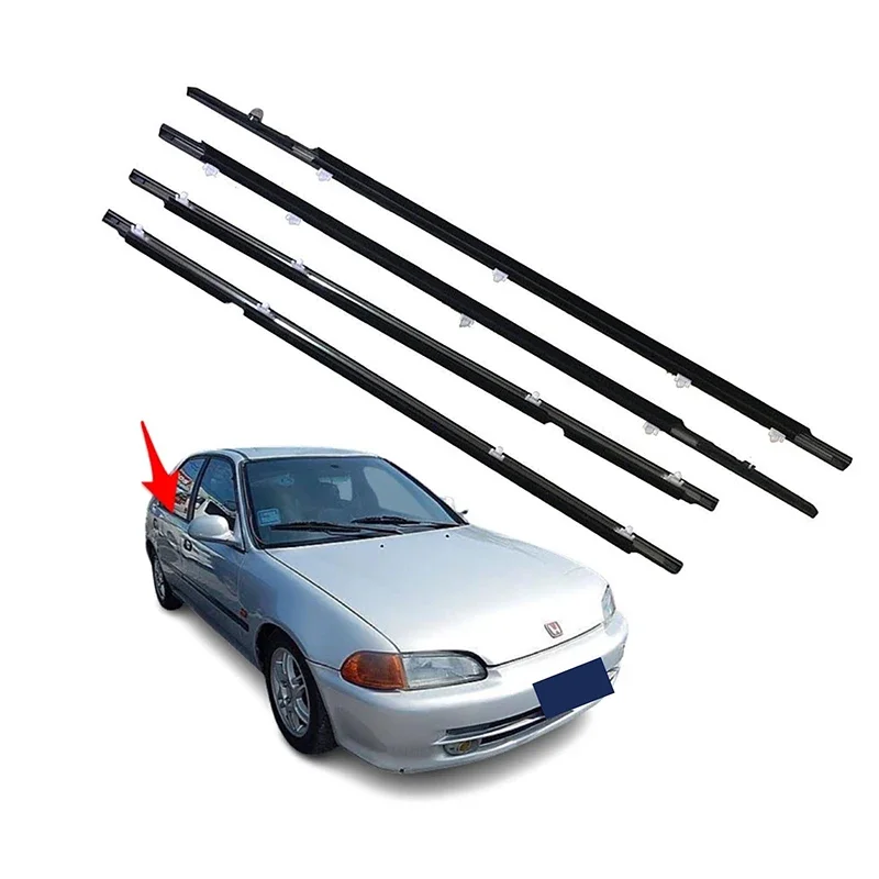 

Car Auto Weather strips door window moulding trim weatherstrip seal belt fit for Honda Civic 1992 1993 1994 1995