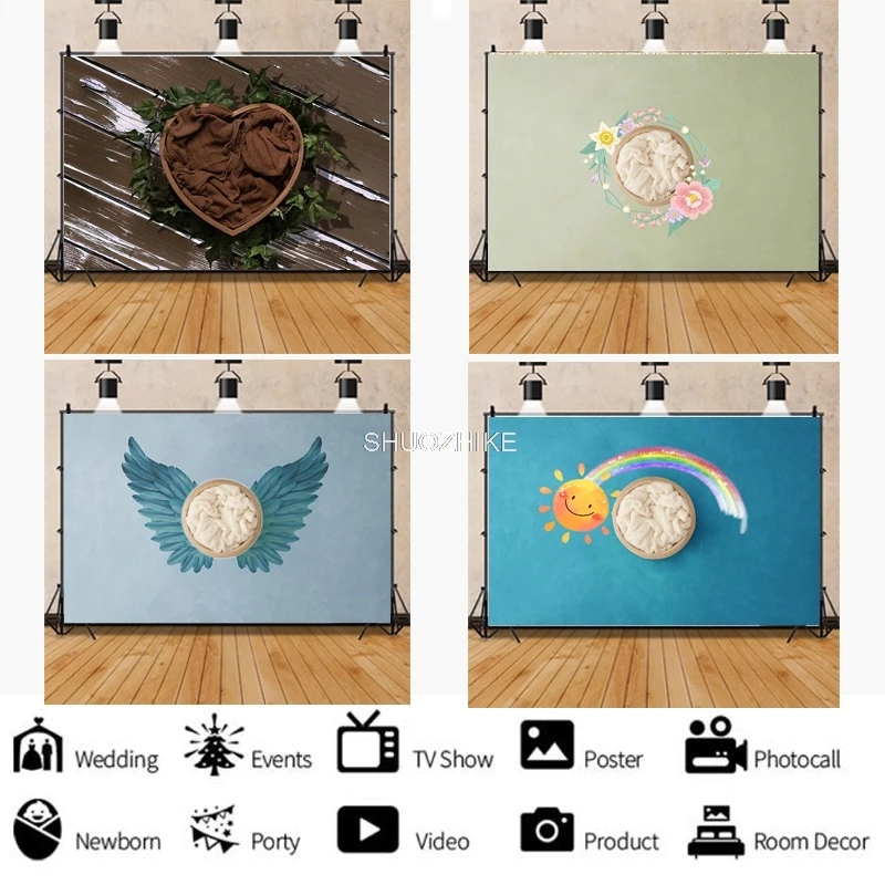 Neugeborenen Porträt Fotografie Hintergrund Blumen schwingen Geburtstag Kunst Hintergrund Baby Fotogalerie Requisiten lassen-02