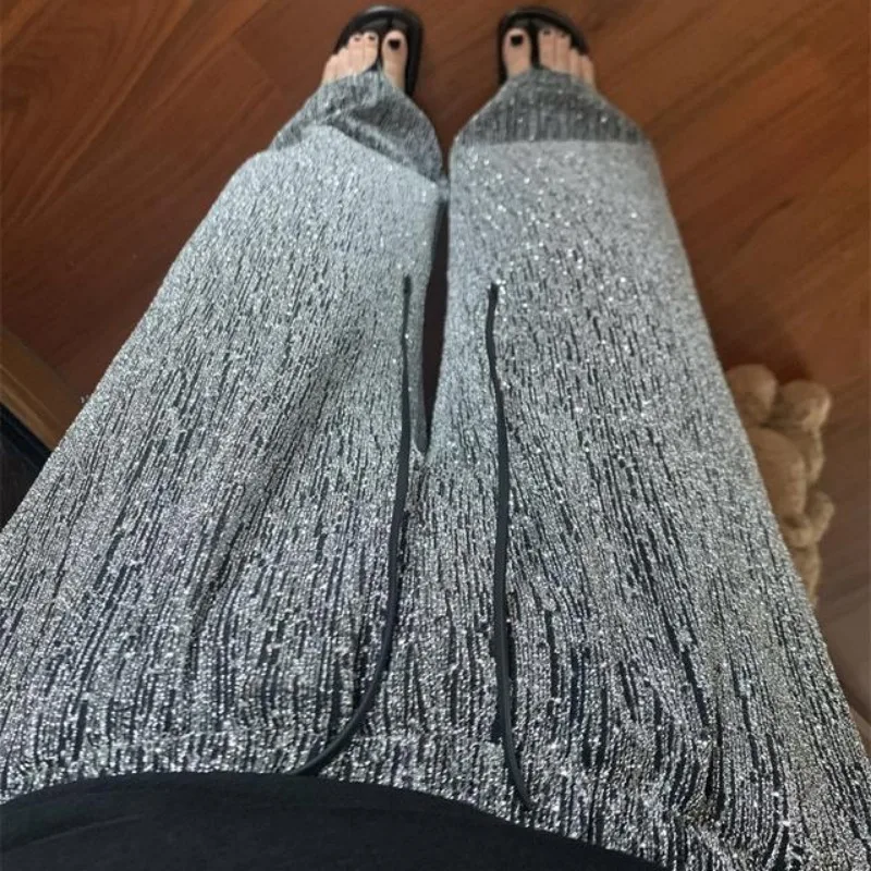 

Glitter Diamonds Wide-legged Pants Women Y2k Pants Clothing Trouser Sweatpants High Waisted Loose Casual Summer Korean Fashion