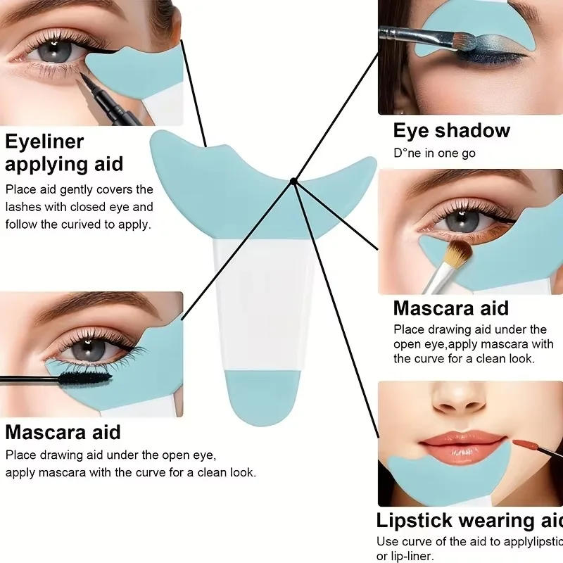 1/5 Pcs Novice Eyeliner Auxiliary Baffle Crescent Silicone Eye Makeup Eye Shadow Eye Black Positioning Aids Beauty Tools