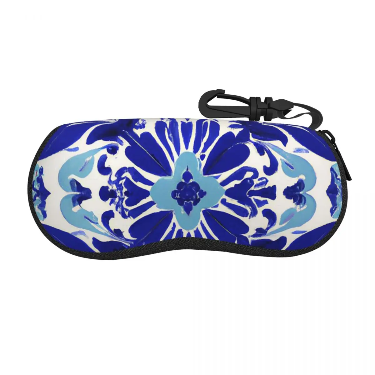 

Mediterranean Mosaic Tiles Azulejos 1 Shell Glasses Case Protective Sunglasses Box Women Men Soft Eyeglass Bag Pouch