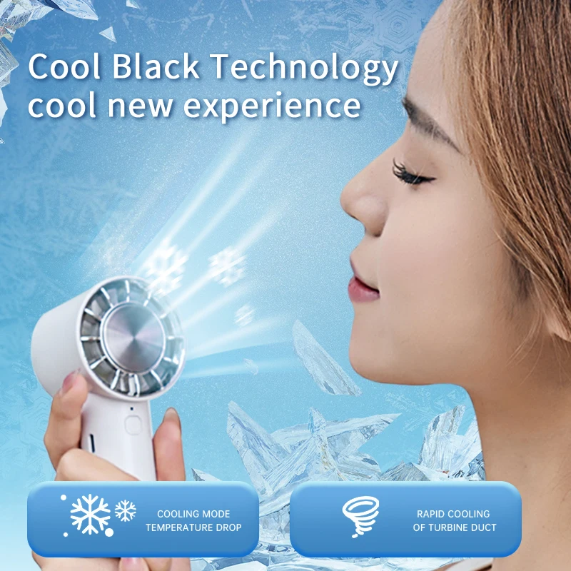 Portable Mini Rechargeable Cooler Machine Refrigeration Cold Compress Fan USB Strong Wind Handheld Outdoor Turbine Accessories