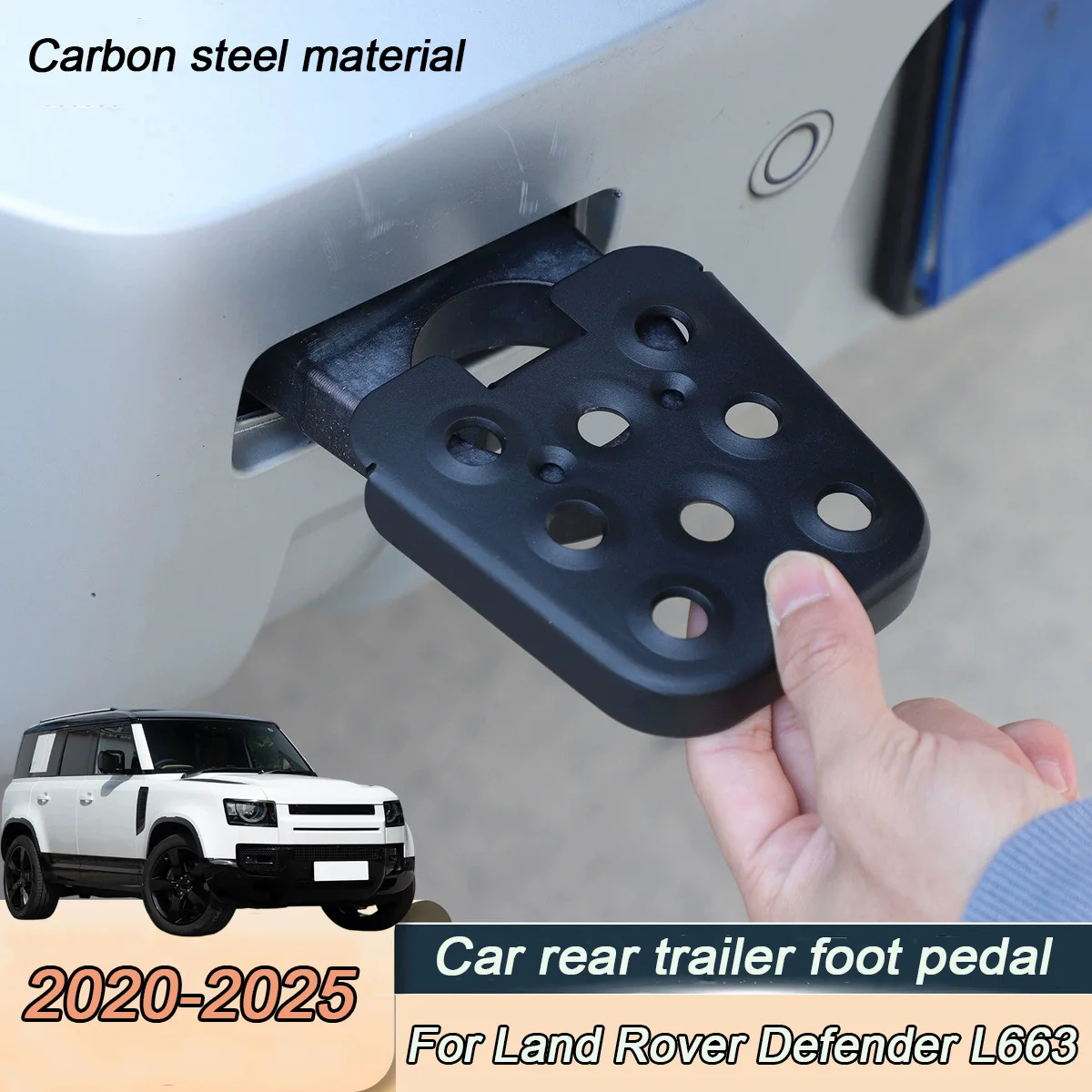 Car Foot Pedal For Land Rover Defender L663 90 110 130 2020~2025 Auto Accessories Rear Trailer Tow Hook Ring Protective Cover