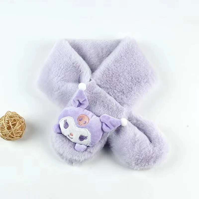 مرحبا كيتي الخريف والشتاء سانريو وشاح الأطفال الوالدين والطفل أفخم سميكة وشاح الطفل الكرتون النسخة الكورية وشاح دافئ