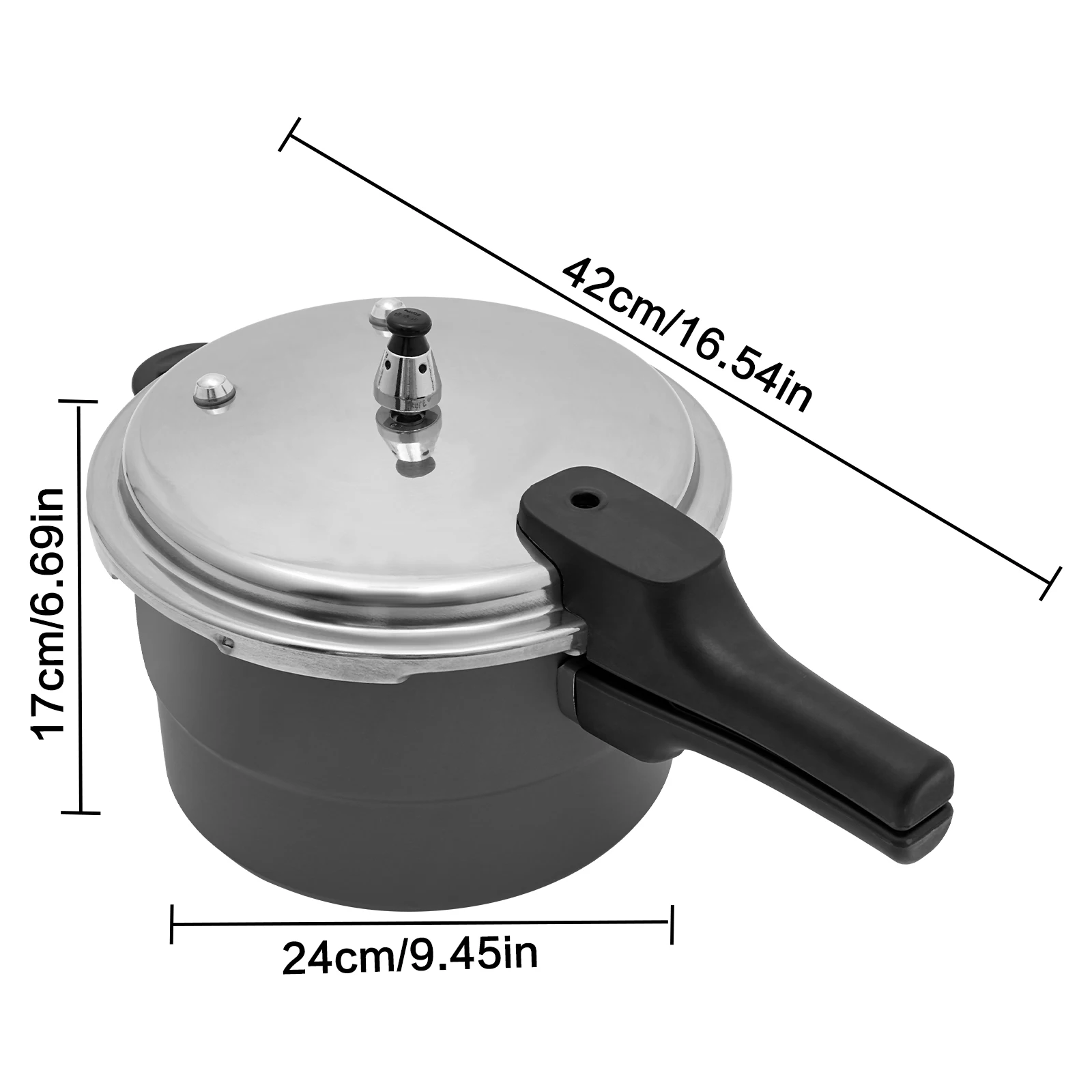 Olla a presión redonda de aleación de aluminio de 24CM y 7L, Mini olla a presión con rejilla para cocinar arroz, guisar carne de 80Kpa