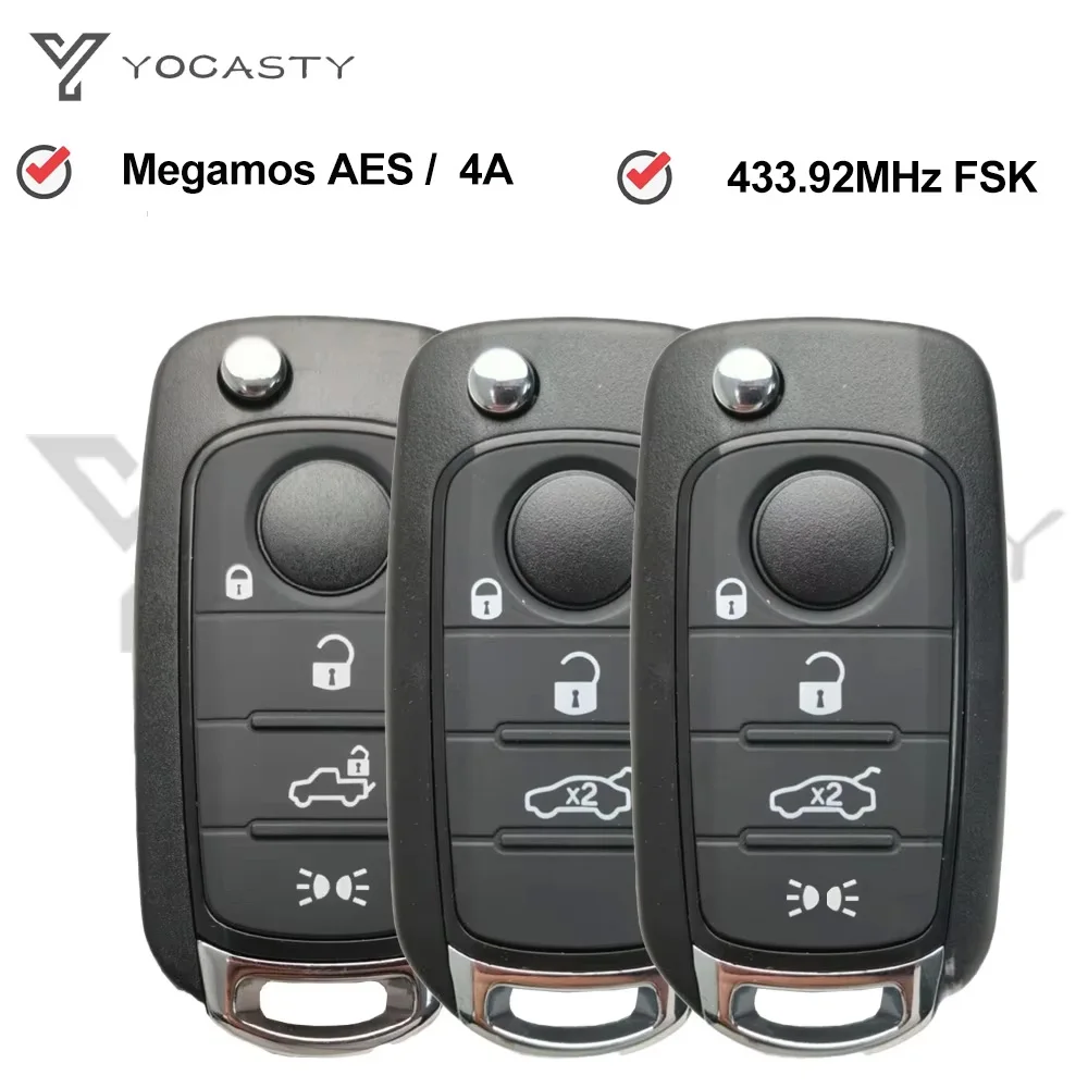 

YOCASTY 433Mhz Megamos AES 4A Chip Flip Remote Car Key For Fiat 2016 2017 2018500X Egea Fiat Tipo Nuovo Grazie 2ADPXFI5AM433TX