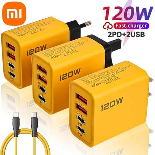 샤오미 고속 충전기 3.0 USB 어댑터, 120W C 타입, 아이폰 삼성 샤오미 PD USB 일반 충전기, 고속 충전 