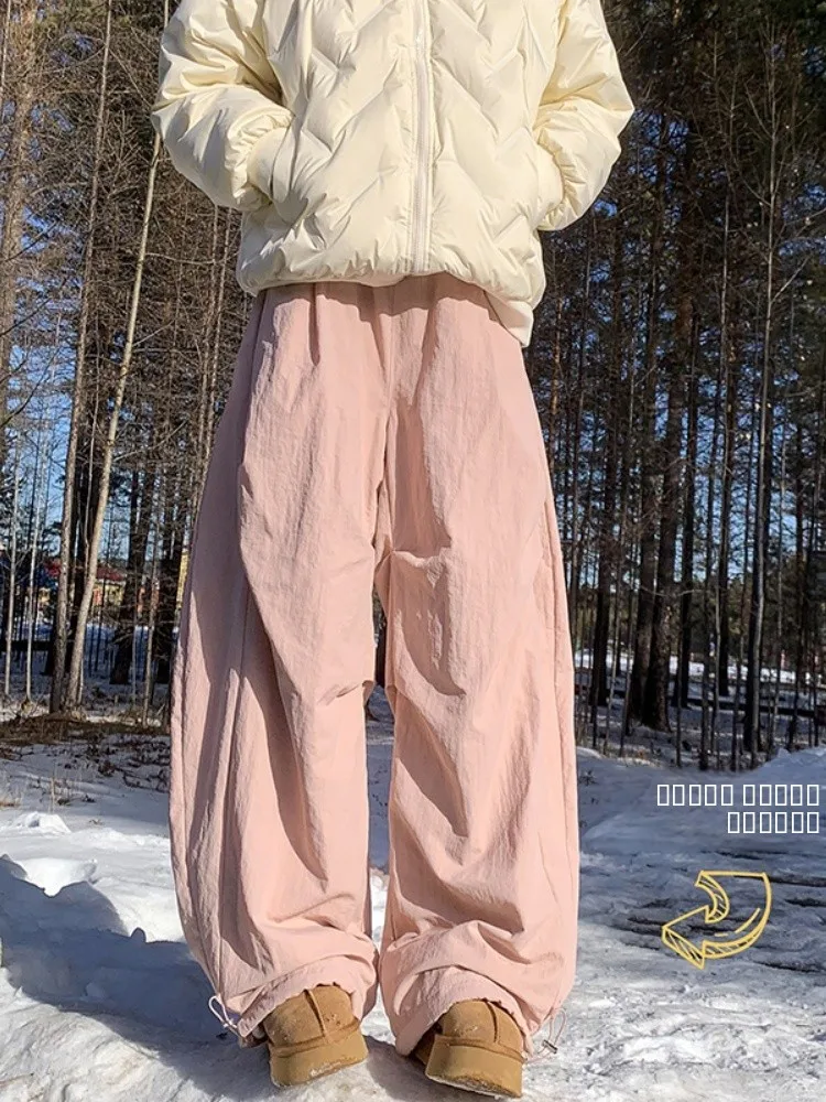 

Men's Winter Thiened Warm Cotton Pants Northeast -40 Deees Outdoor Windproof Coldproof Straight Casual Trousers