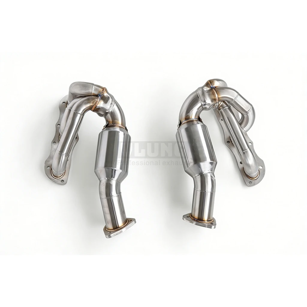 

Высокопроизводительный выпускной коллектор из нержавеющей стали SS304 для PORSCHE 981 Cayman GTS Boxster S 2.7 3.4 3.4 GTS GT4 3.8 2012-2016 с катализатором