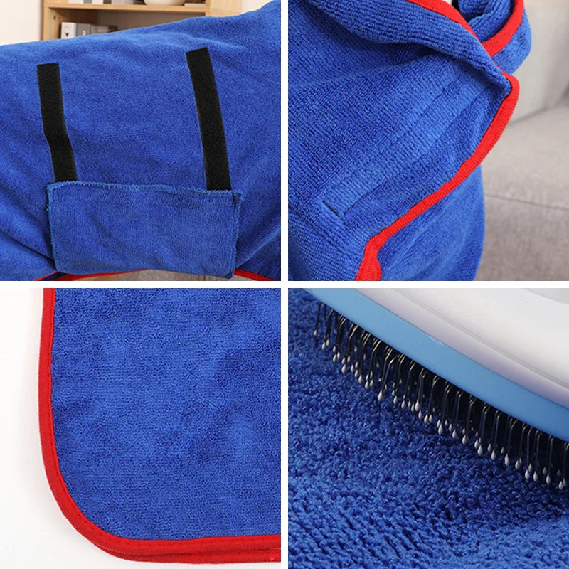 الكلب Bathrobe منشفة الحيوانات الأليفة ماصة منشفة للكلاب الصغيرة المتوسطة كبيرة سريعة الجافة الحيوانات الأليفة حمام المناشف الكلب الملحقات