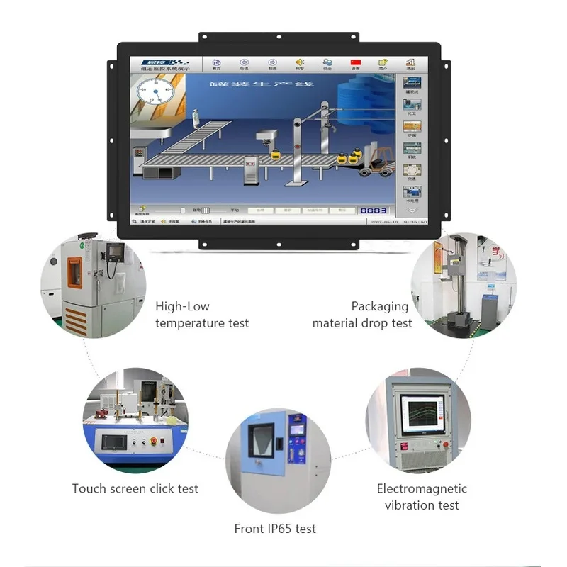 15.6 بوصة مقاوم للماء Intel J6412 بدون مروحة لوحة صناعية مدمجة PC 2 Lan 6 * RS232 RS485 شاشة مزدوجة تعمل باللمس I3 I5 I7 #4