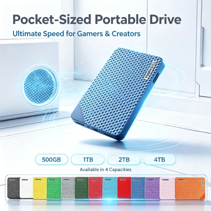 Original A3-6 Portable External Hard Drive Green/Navy Blue/White Large Capacity Storage Disk for Laptop Desktop Notebook Backup