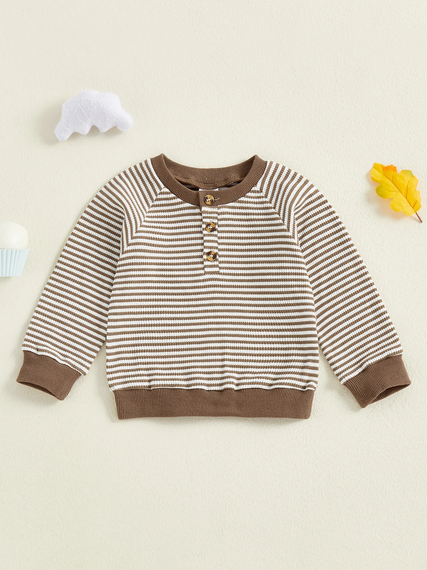 فستان شتوي رائع للفتيات الرضع أنيق بطبعة زهور وأكمام مكشكشة ورقبة دائرية وأزرار لأعلى معطف بلوفر #3