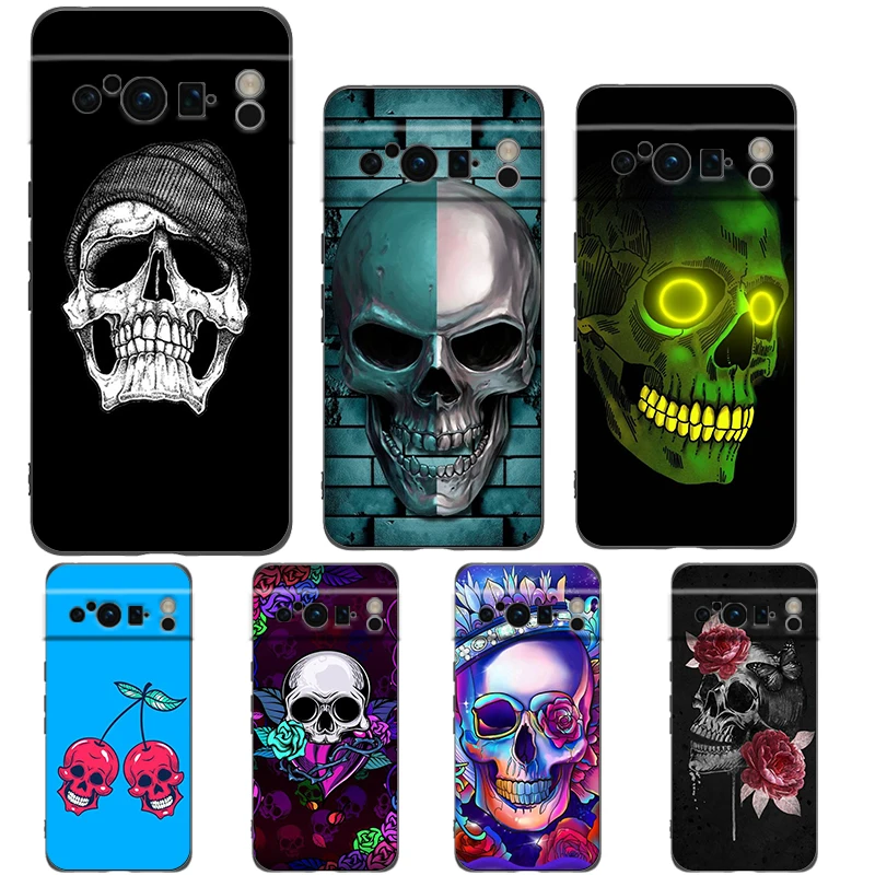 

Fashion Skull Phone Case Cover for Google Pixel 8 7 6 7A 6A Pro 5G Shockproof Silicone Soft 8 Pro 5G Shell Capas Coque Cases Bag