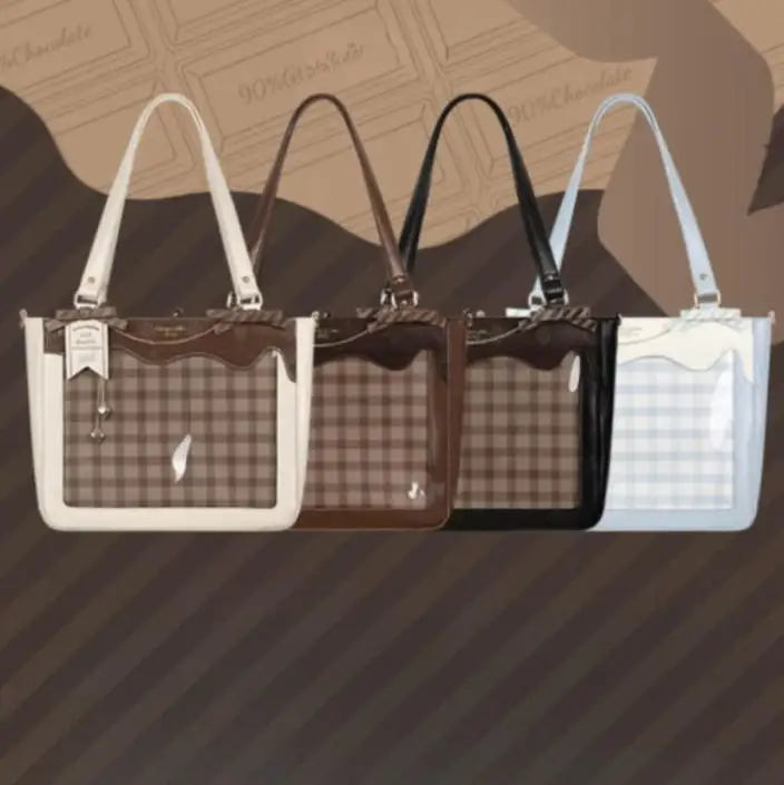 Chocolate Color Matching Lolita Itabag Student Female Large-capacity Shoulder Bag Portable Totes 14inch Computer Bag Handbags