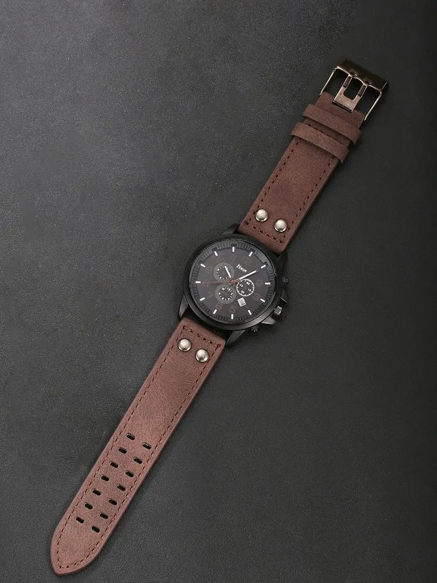 2pcs Men's Vintage Denim Fashion Trend Watch Portable Wallet Card Case