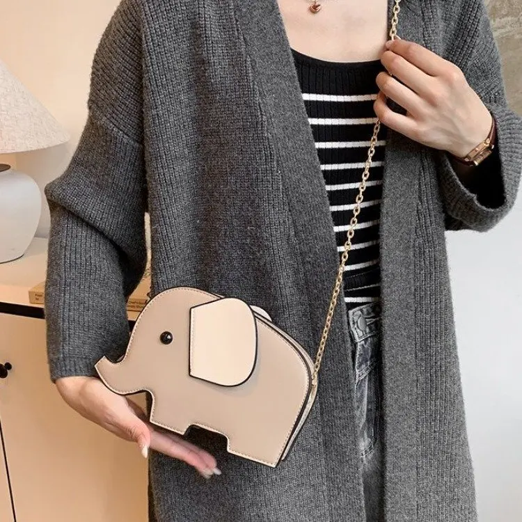 Women Shoulder Bag Cute Elephant Single Crossbody Bag Funny Animal Bag