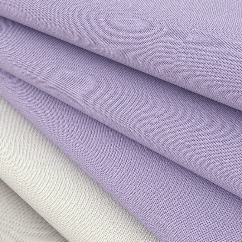 Cortinas de lujo de estilo francés para dormitorio, sala de estar, Taro, cortinas de retales de color crema púrpura, cortinas opacas de lino y algodón