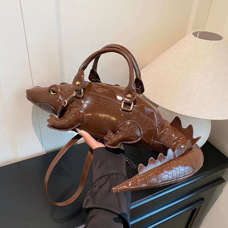 

Crocodile Style Women's Shoulder Bag Pu Leather Purses and Handbags Big Crossbody Bag for Women Casual Animal Clutch Bag