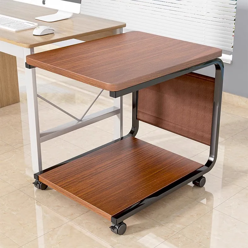 Double Layer Printer Stand Computer Desk Side Mobile Office Workstation Free Standing Host Box Bracket Metal Material