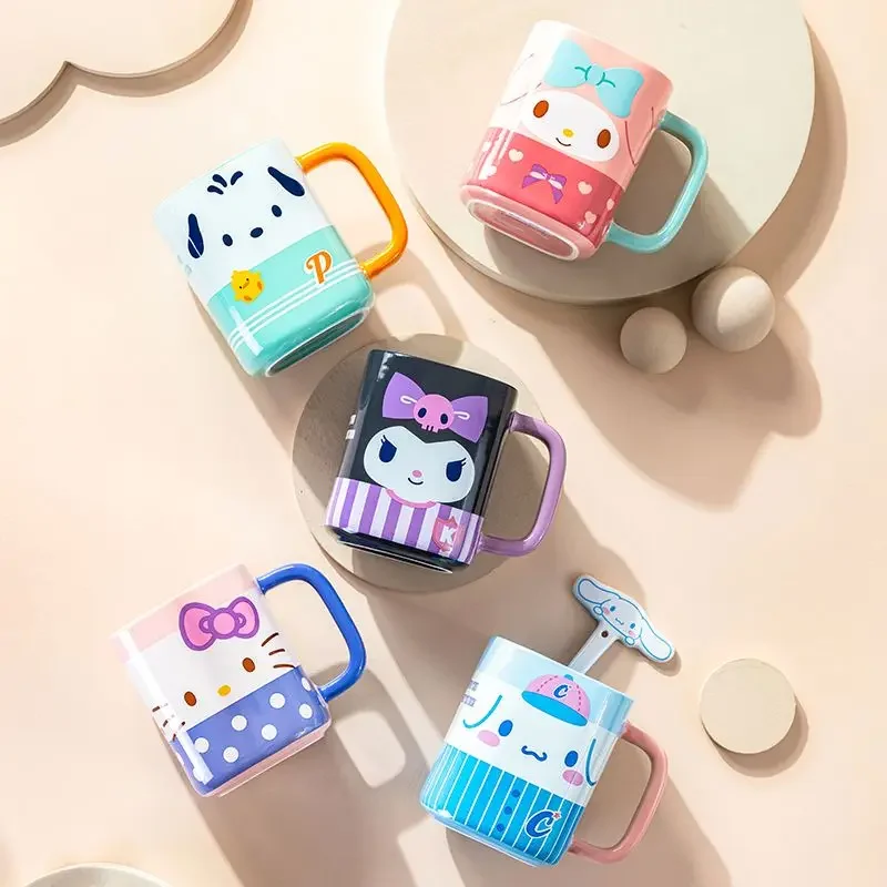 

Hello Kitty My Melody Kawaii Sanrio Ins Ceramic Cup Cute Cartoon Kuromi Cinnamoroll Water Mugs Home Tableware Gifts for Kids