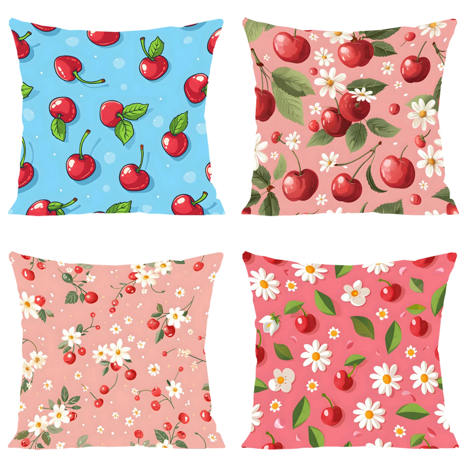 

Creative Cherry Pattern Pillowcase 40*40 Pillow Cases 45x45 Cushion Cover for Living Room Cushions Home Decor Bed Pillowcases