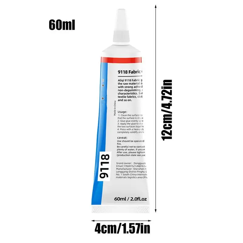 Fabric Glue For Clothing Waterproof Clothing Glue 60ml Built-in Tip Material Glue For Strong Bonding Craft Glue Supplies For All