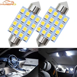 2Pcs White 36mm 41mm C5W 3528 16SMD Leds 12V Lighting Dome Reading Car License Plate Lights Trunk Lamp Wedge Bulbs Auto Roof LED